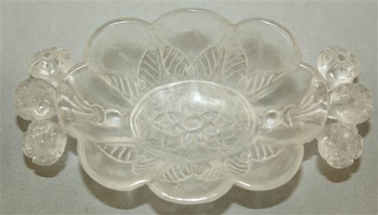 A Mughal style rock crystal lobed small bowl, 10.8cm